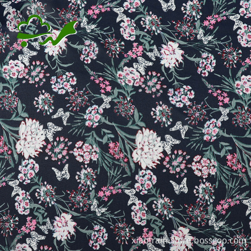 Printed 100D chiffon plain fabric for dress